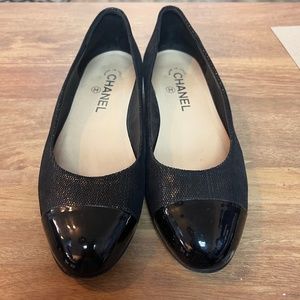 Chanel Black Flats